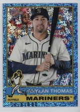 2025 Topps Heritage High Number Chrome Light Blue Sparkle Rhylan Thomas #543 tw0
