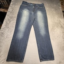 Guess Jeans Mens 40x31 Blue Denim Straight Leg Zip Fly 5 Pocket 100 Cotton