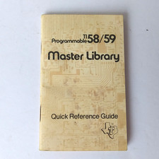 Texas Instruments TI-58 TI-59 Master Library Quick Reference Guide OEM Manual