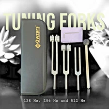 Weighted Healing Tuning Fork Set 128Hz 256Hz 512Hz for Sound Therapy