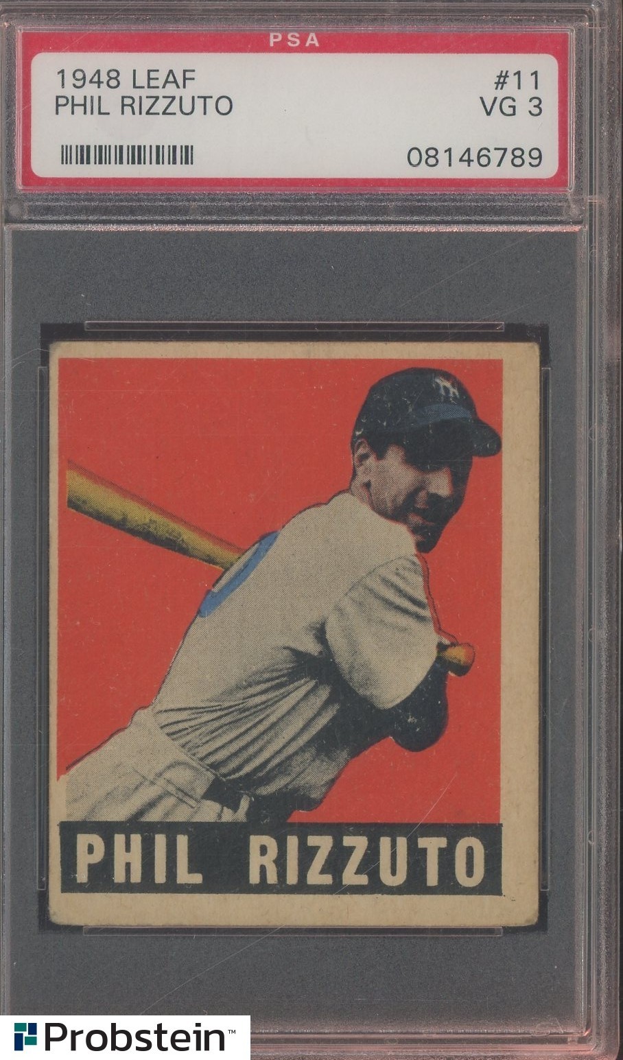 1948 Leaf #11 Phil Rizzuto New York Yankees RC Rookie HOF PSA 3 VG