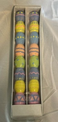 blossoms&blooms Set of 2 Multicolor Egg Shaped Taper Candles Easter Boxed