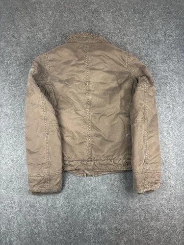 Abercrombie & Fitch Adirondack Jacket Canvas Fur Lined Brown Fade Vintage Mens L image 6