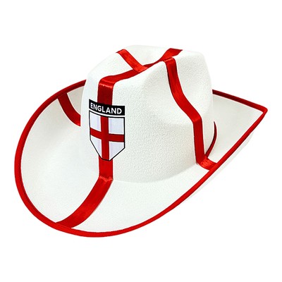 England Wide Brim Cowboy Style Hat Fancy Dress Rugby World Cup Euros Cricket