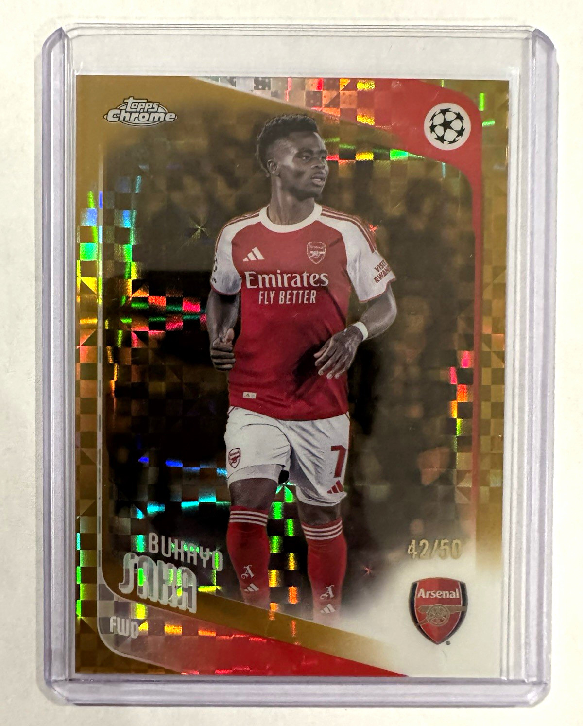 Topps Bukayo Saka 2026 Topps Chrome UEFA Champions League #12 Arsenal 42/50 view 1