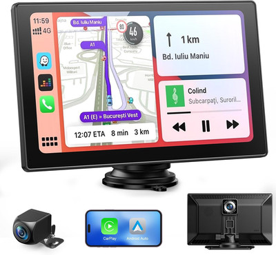 Erapta 9'' Carplay Display Für Apple Carplay & Android Auto, Wireless,4K Dashcam