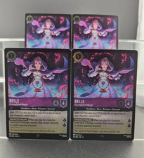Disney Lorcana Belle - Accomplished Mystic 40/204 Fabled Super Rare Foil 4 Cards