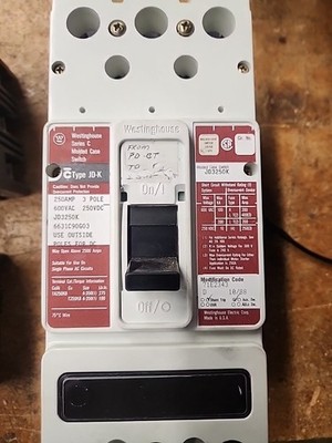 WESTINGHOUSE CIRCUIT BREAKER TYPE JD-K 250AMPS MODEL JD3250K