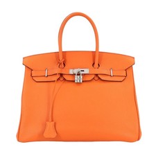 Borsa a mano HERMES Birkin 35 borsa arancione Togo 90314420