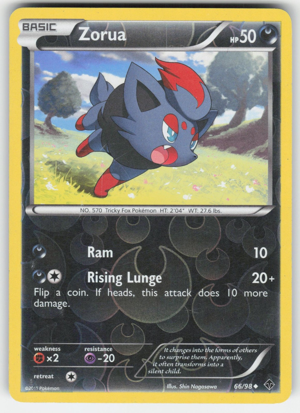 Zorua 66/98 Uncommon Emerging Powers Pokemon Reverse Holo LP