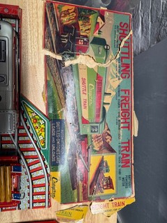 Cragstan Tin Litho Battery Operated Shuttle Train. Made Japan