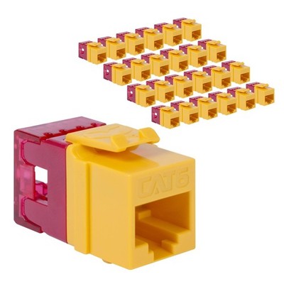 ICC CAT6 Keystone Jack with Slim Profile 180 Degree Punch Down, RJ45 UL Liste...