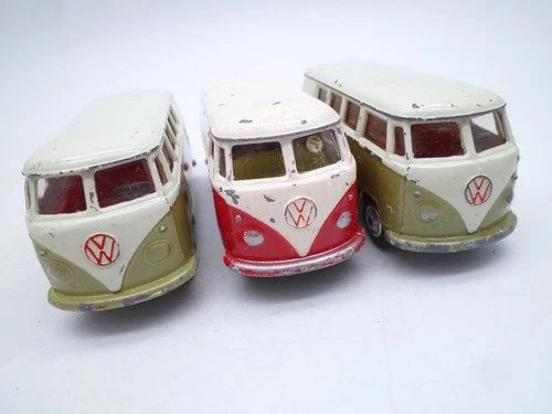VINTAGE CORGI TOYS 433 434 VOLKSWAGEN SPLIT SCREEN VAN BUS TRIO 1960s