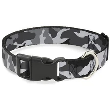 Plastic Clip Collar Camo White NARROW-Large 9.5-14.5"