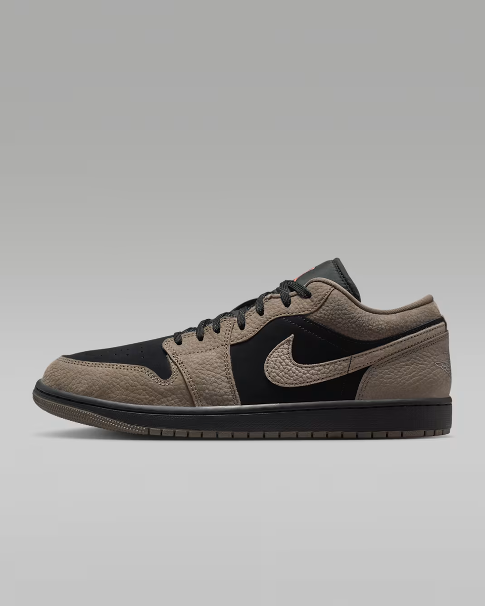 Air Jordan 1 Low SE Shoes Black Light Wild Mango Olive Grey Men's