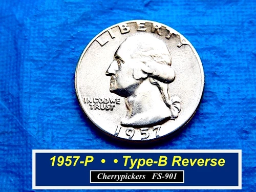 1957-P TYPE-B Proof Reverse Die (FS-901)  ➪  "XF" Circulated  ➪  257B