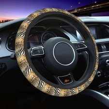 Universal 15inch Nonslip Steering Wheel Cover Leopard Zebra Print