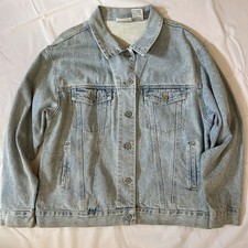 VTG Bill Blass W L Light Blue Trucker Jean Denim Jacket Coat Streetwear Western