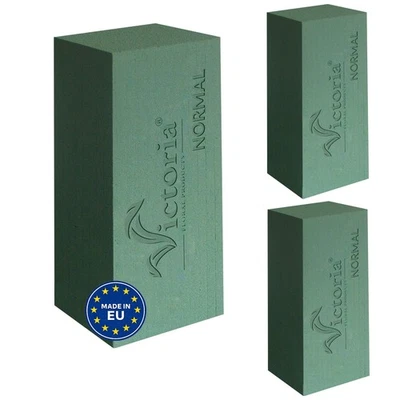 3 Nass Steckschaum Ziegel 23x11x7,5cm Frischblumen Schnittblumen Steckmasse Grün - Bild 1 von 4