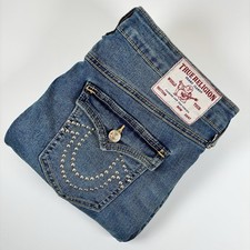 True Religion Jennie Curvy Mid Rise Super Skinny Jeans Studded Medium Wash Sz 29