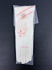 Vintage Beaded Dress Gloves 6.5 Double Woven British Crown Colony Hong Kong