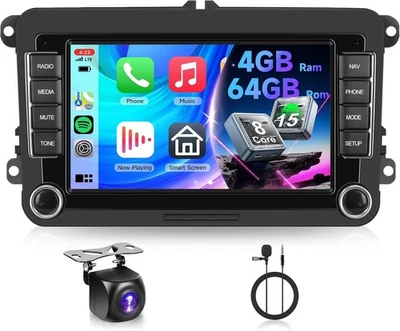 4G 64G Q-Snapdrago VECHTEL Android 15 7"Autoradio pour VW Golf 5 6 Polo Passat S - Photo 1/4