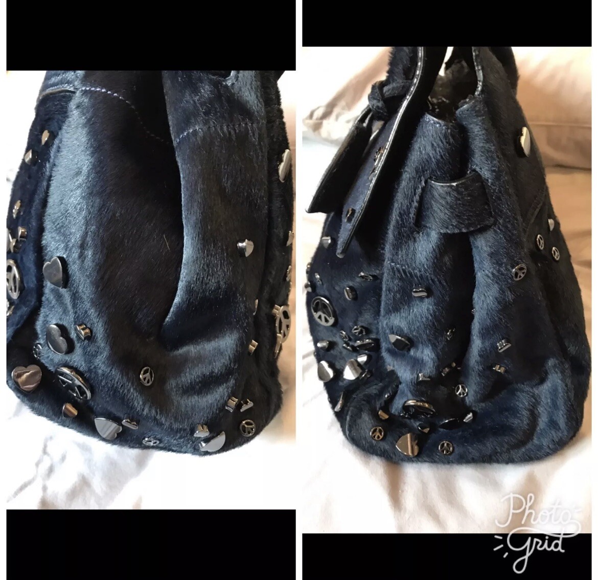 Rare Ltd Ed Mulberry Peace And Love Bayswater - Midnight Calf Hair image 8