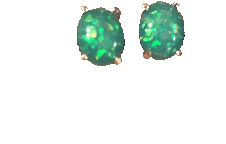 Acero Quirúrgico ópalo Pendientes hechos a mano