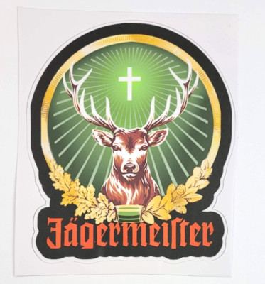 Jägermeister 13 x 15 cm Vinyl Aufkleber Sticker Decal Hirsch Logo