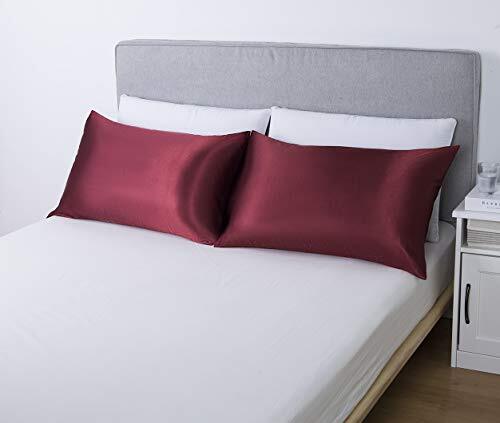 Satin-Silk Pillowcase Queen, Red Satin Pillowcase Standard/Queen Scarlet Red