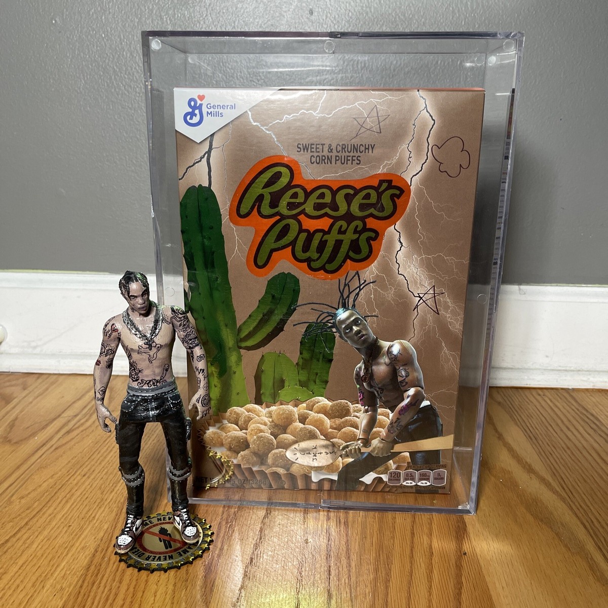 Travis Scott Reese&rsquo;s Puffs Cereal Limited Edition Box + Custom 