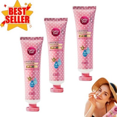 3x Cathy Doll L-Glutathione Magic Cream Whitening Sunscreen Serum SPF50 PA+++