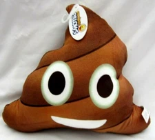 10" Brown Poop Double Sided Emoji Triangle Emoticon Stuffed Plush Pillow-New!