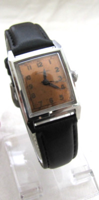ERNEST BOREL VINT SS CLAMSHELL SCREWED BACK WP 17J ETA 1090 MAN WIND COPPER DIAL