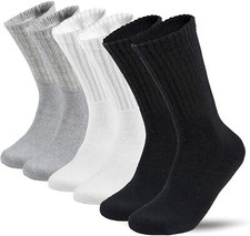 Lot 3-12 Pairs Mens Solid Sports Athletic Work Plain Crew Socks Size 9-11 10-13