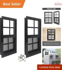 Shed Windows Fiberglass Screen Tempered Glass 2 Pack Small Sliding Ventilation