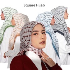 Muslim Women Hijab Head Scarf Square Men Palestine Keffiyeh Kufiya Arab Shemagh
