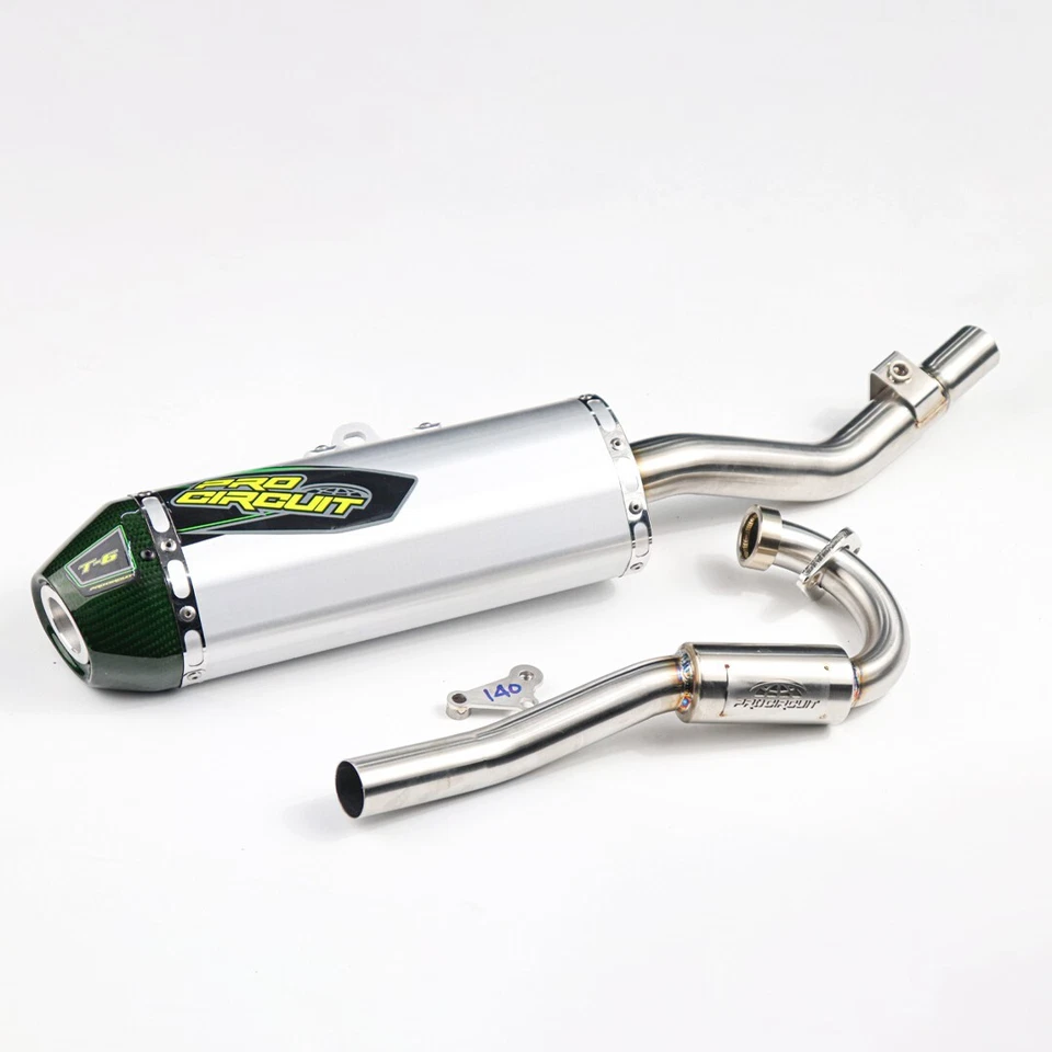 Full System Complete Muffler Exhaust Carbon Green KAWASAKI KLX140L - KLX140 Foto 2 de 4