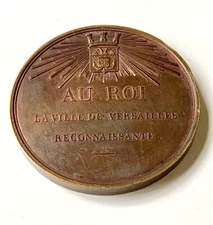 BRONZE  1837 Louis Philippe I, Au Roi La ville De Versailles Medal, Paris