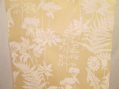 Fabric Mid Century Rayon Acetate Drapery Upholstery Beige Off White 3 pc 44x212