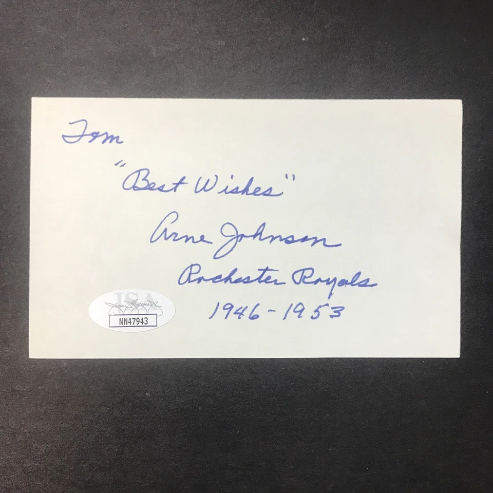 Arne Johnson NBA ROCHESTER ROYALS SIGNED 3x5 Index Card JSA CERTIFIED AUTOGRAPH! - Image 3 of 4