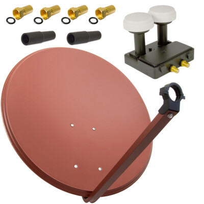 PremiumX SAT Anlage 80cm Schüssel Antenne LNB Twin 6° Monoblock Astra Hotbird 4K