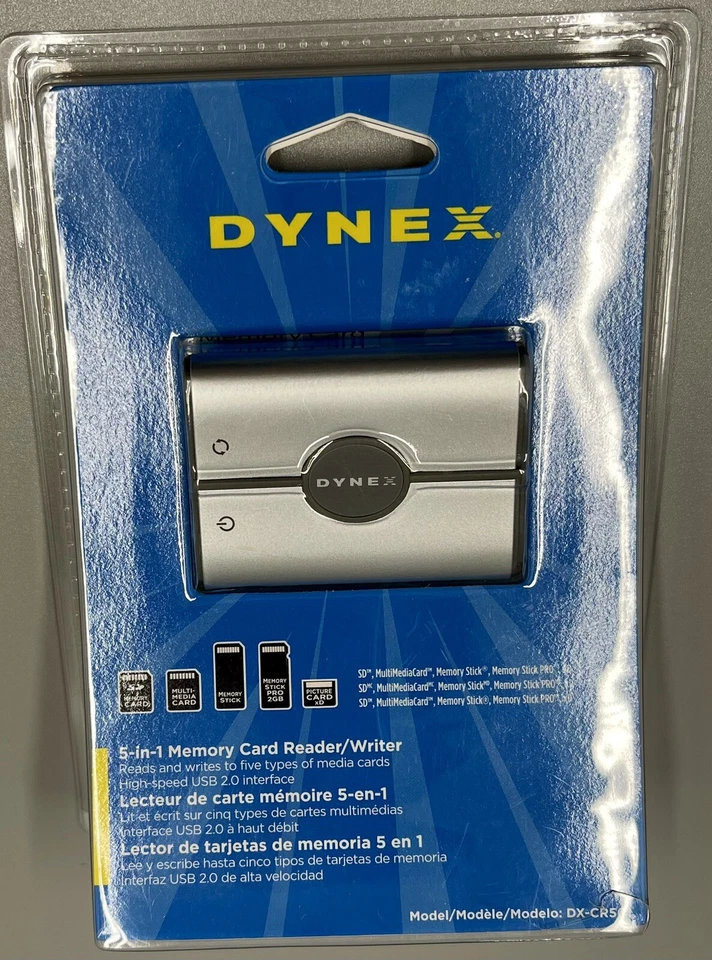 Dynex 5-in-1 Memory Card Reader/Writer DX-CR501 For SD/MMC/MS/MS-PRO/XD New - Image 2 of 4