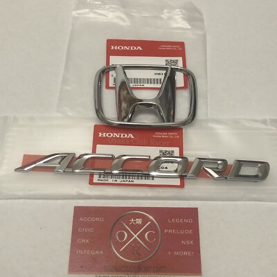 New OEM JDM CL7 Honda Accord Euro R Rear Emblem Set + Grille Badge