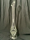 Vtg MCM Fenton Valencia Bud 13” Swung Stretch Vase Clear Glass