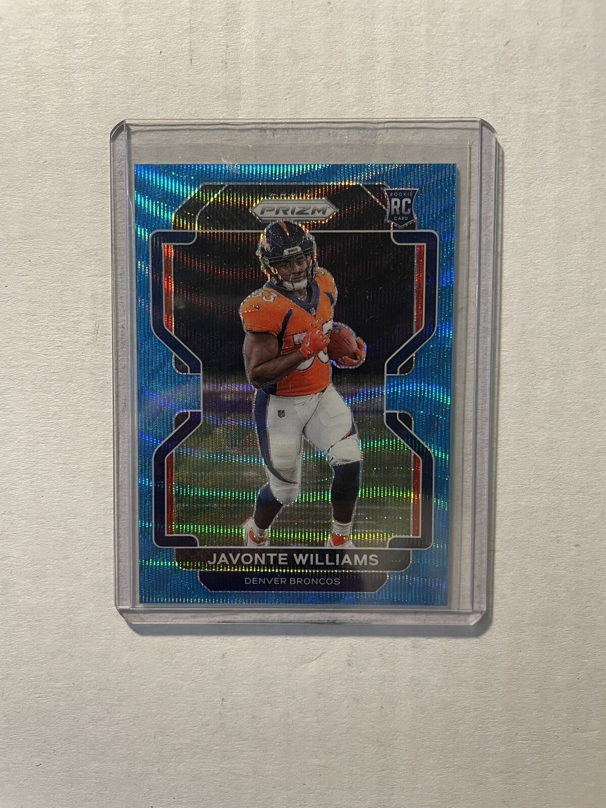 2021 Panini Prizm #345 JAVONTE WILLIAMS Blue Wave Prizm RC BRONCOS #/199