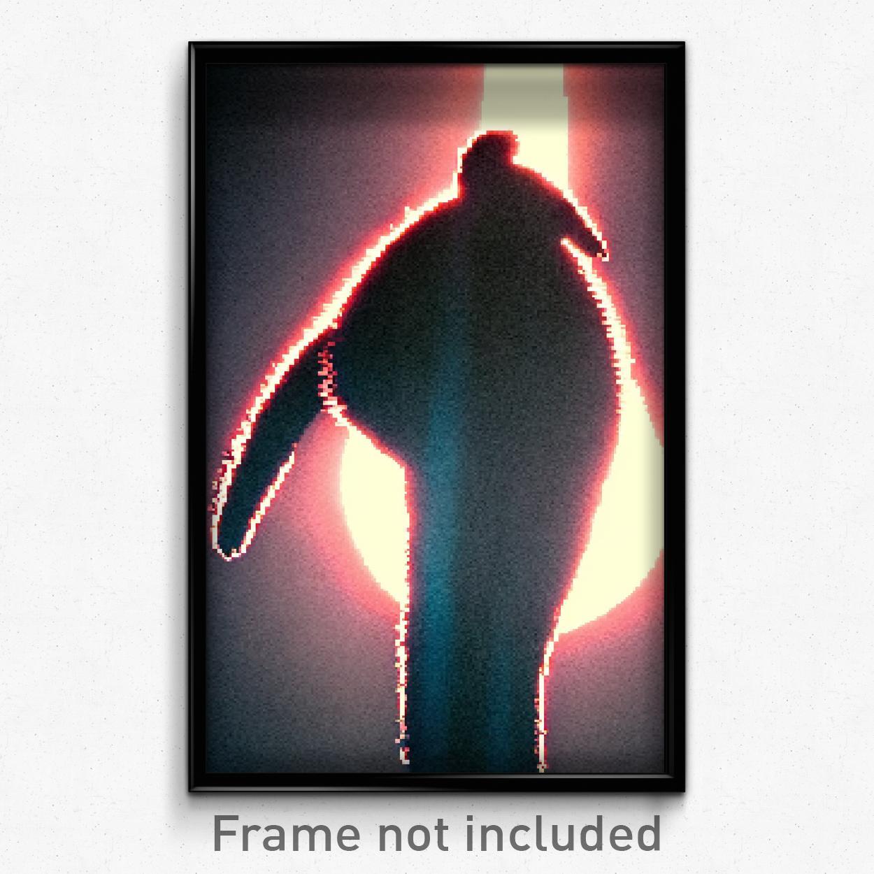 8 Bit Pixel Art Poster - Nocturnal Shoals Trippy Video Game Print