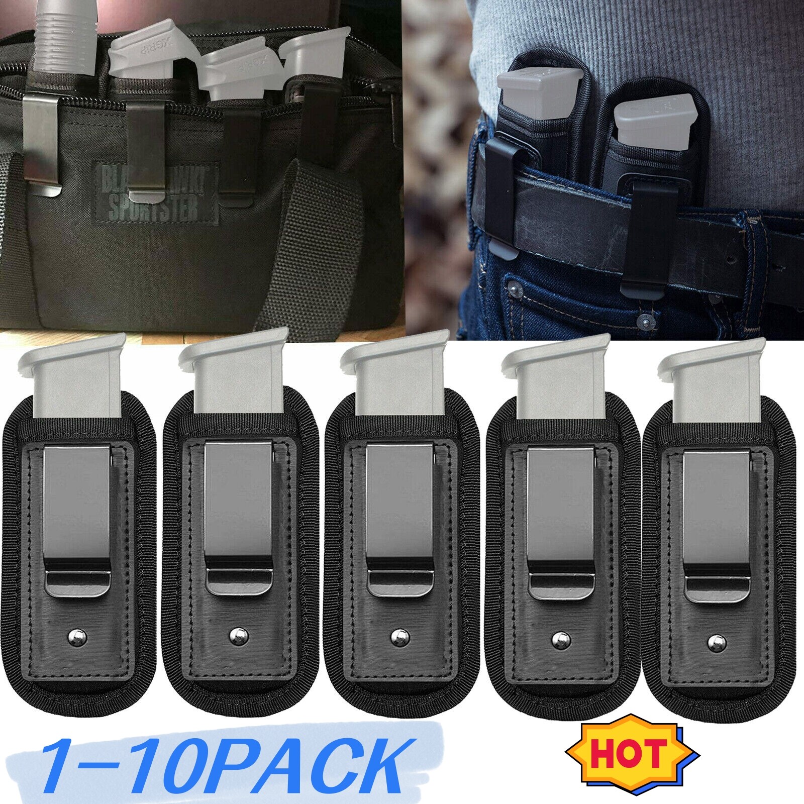 Tactical IWB Magazine Pouch for.40 .45 .22 9mm Pistol Handgun Mag Holster Holder-image