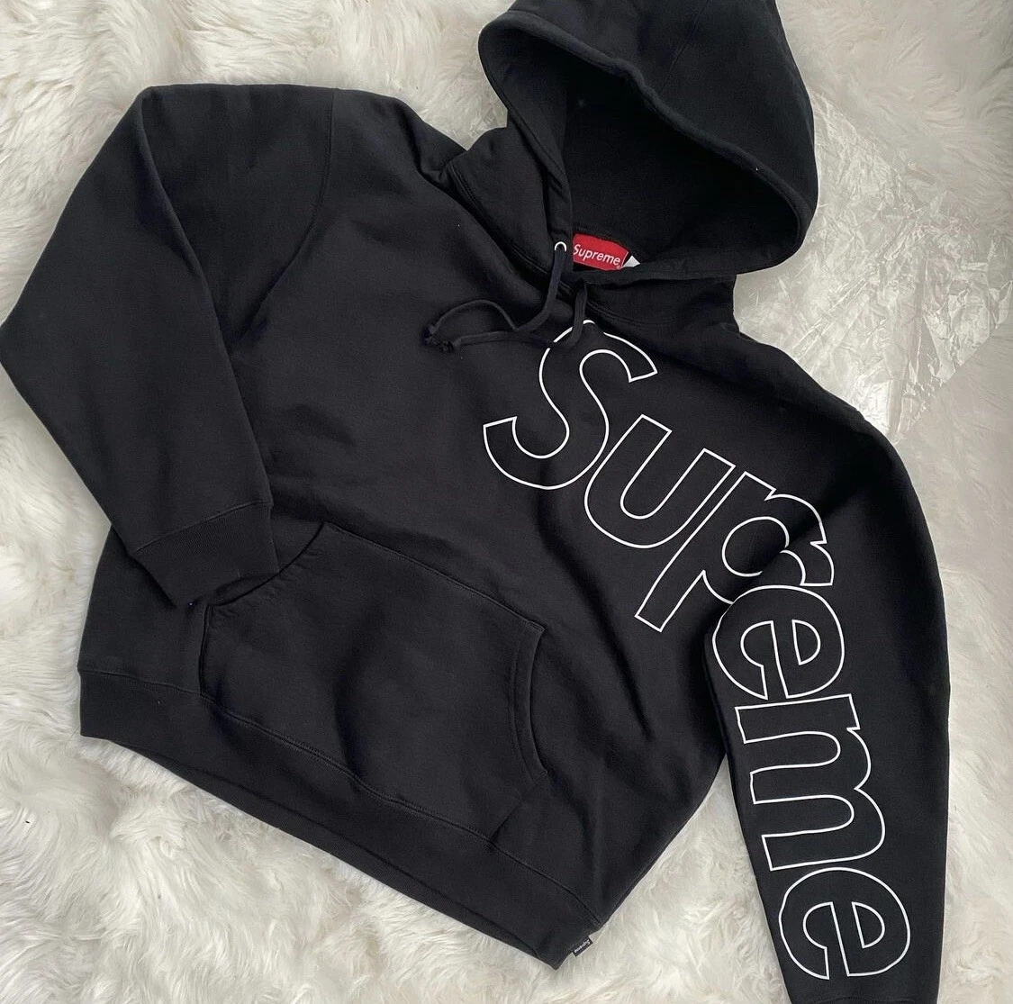 Supreme Hoodie Reflective Hooded Sweatshirt Black L Large FW21 BRAND NEW SEALED