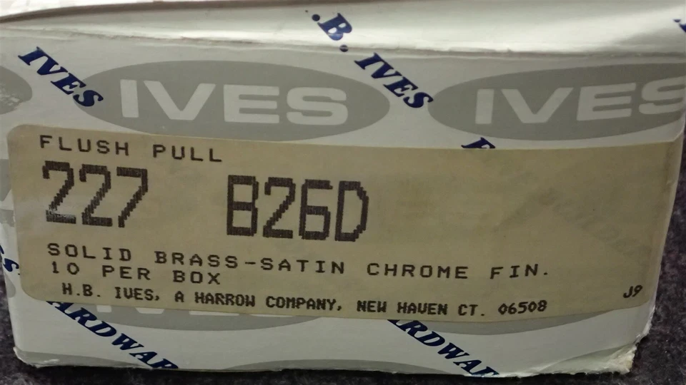 IVES 227-B26D TIRADOR EMPOTRADO, LATÓN MACIZO ACABADO CROMO SATINADO (G11) Foto 4 de 4